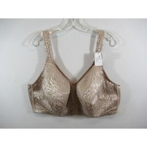 NEW Zero Bound Embroidered Minimizer Bra 44H Beige Wireless